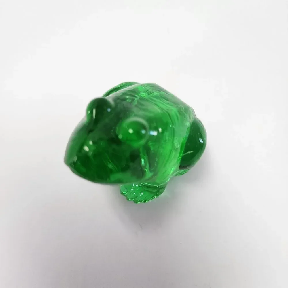 Ganz Green Glass Frog Figurine